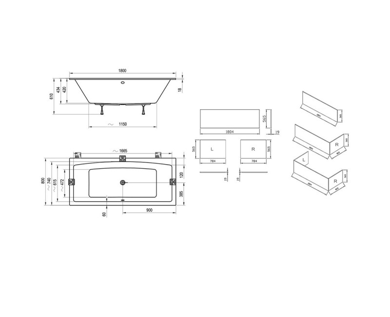 RAVAK FORMY 02 SLIM Прямоугольная ванна 180x80 см, C891300000