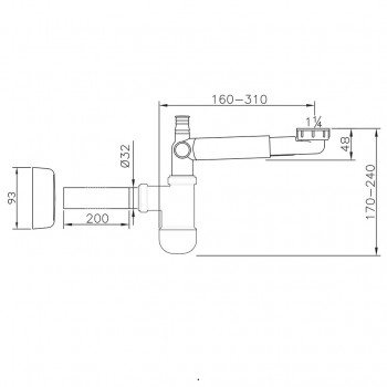 Ravak Сифон для мебельной раковины 1 1/4x32, белый