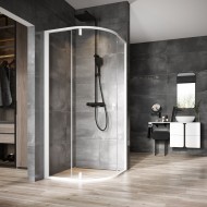 RAVAK NEXTY Pusapaļā dušas kabīne NSKK3 80x80cm, balts/balts