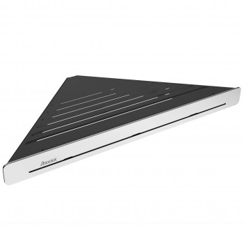 Ravak SLIM C Stūra plaukts 290x139 mm, melns/hroms X07P576