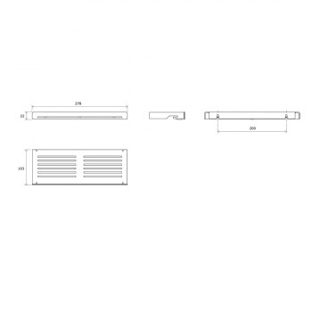 Ravak SLIM S Plaukts 278x103 mm, balts X07P651