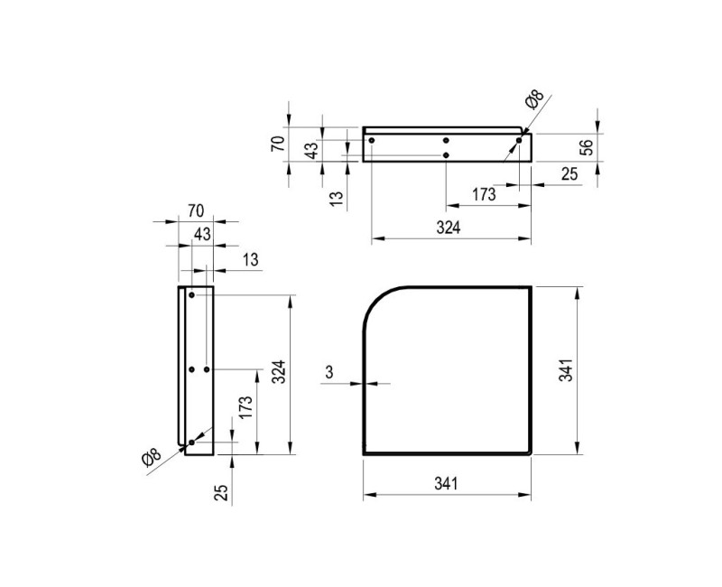 Ravak Konsole Yard 450 C, nerūsējošais tērauds X01785