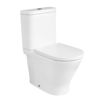 Roca Meridian Rimless Compact Vario WC pods ar Soft Close vāku, universāls izvads, balts