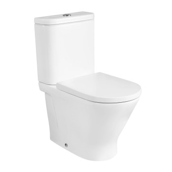 Roca Meridian Rimless Compact Vario WC pods ar Soft Close vāku, universāls izvads, balts