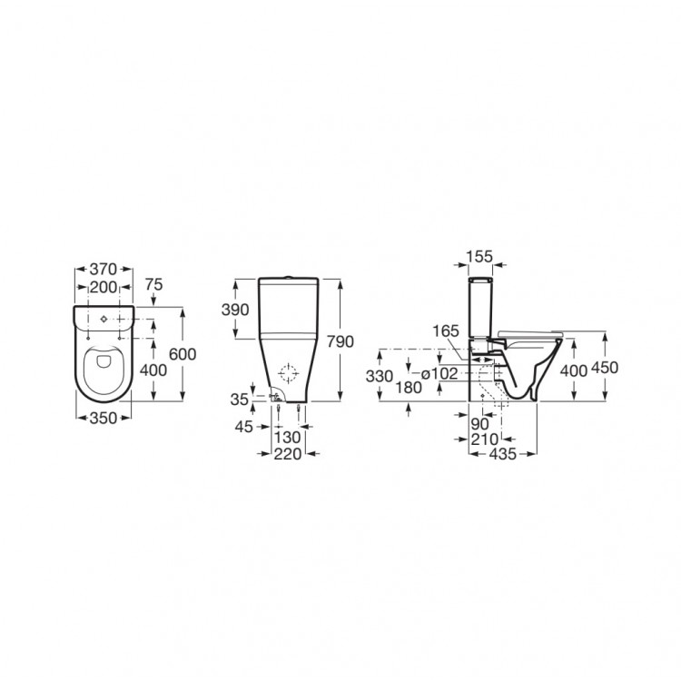 Roca The Gap Round Rimless WC pods ar Soft Close/QR vāku, universāls izvads, balts