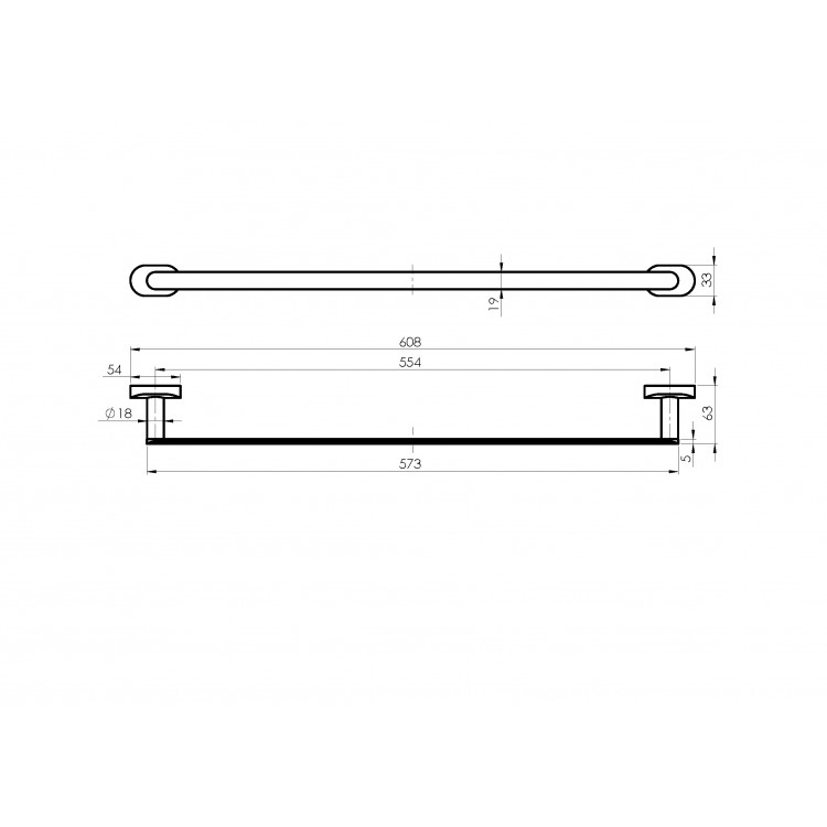 Rubineta ESTE Dvieļu turētājs 60 cm, 670112 Rubineta ESTE Dvieļu turētājs 60 cm, 670112