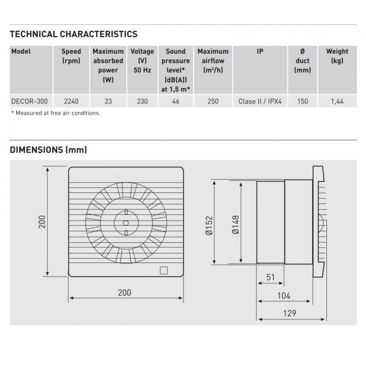S&P Ventilators DECOR 300CR, reg.laika aizture, 5210205000 S&P Ventilators DECOR 300CR, reg.laika aizture, 5210205000