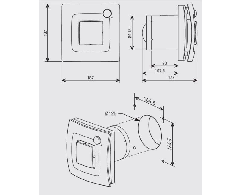 S&P Вентилятор SILENT DUAL 200, с датчиком влаги и движения