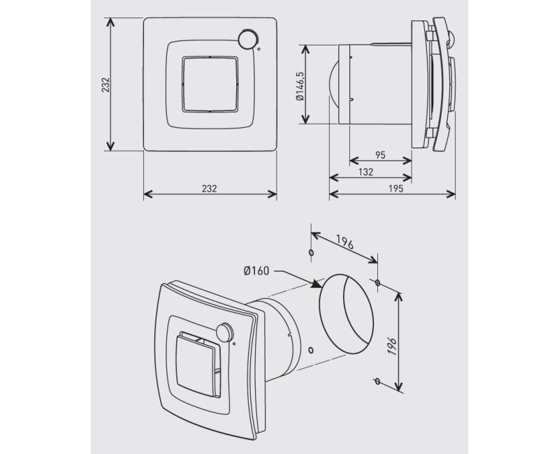 S&P Вентилятор SILENT DUAL 300, с датчиком влаги и движения