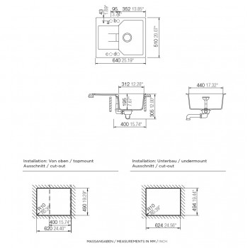 Schock Virtuves izlietne MANHATTAN D-100XS 64x51cm Asphalt
