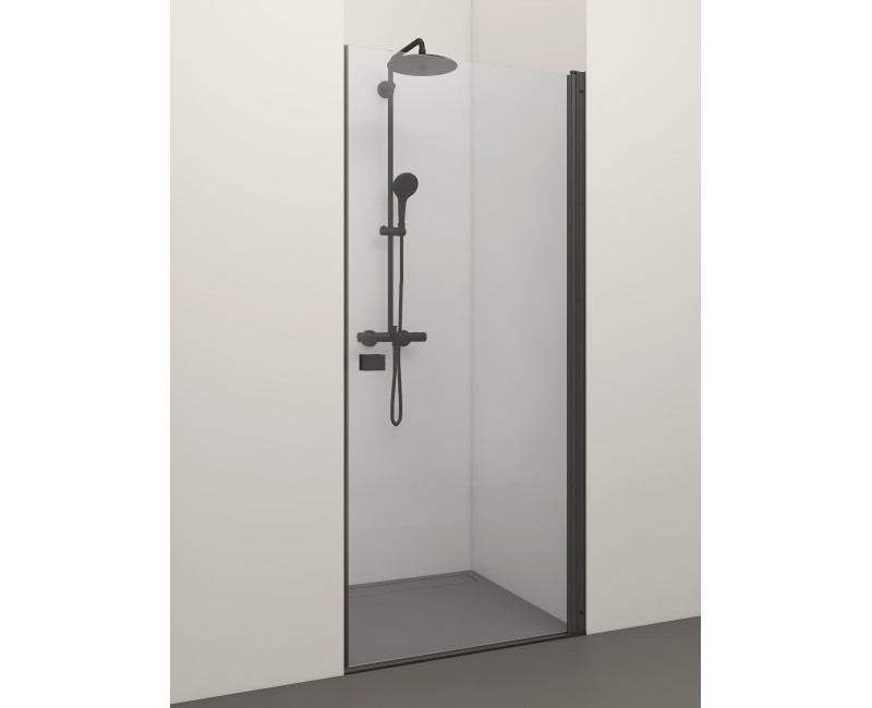 Stikla Serviss Dušas durvis ELEGANTE BLACK 700mm