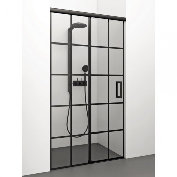 Stikla Serviss Раздвижная душевая дверь SERENA BLACK LUX 1500 мм