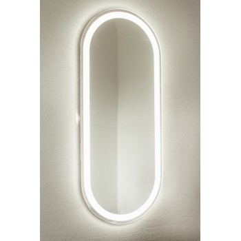 Stikla Serviss Spogulis ar LED apgaismojumu PATRIZIA 90x45cm
