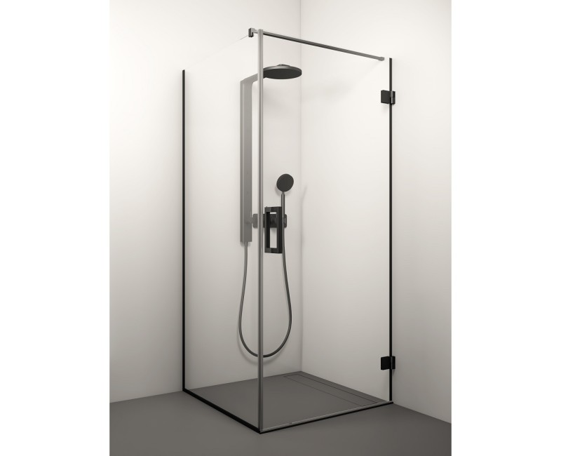 Stikla Serviss Dušas stūris kvadrātveida MONIKA BLACK 70x70cm
