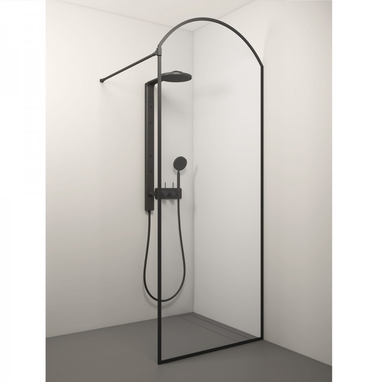 Stikla Serviss Dušas siena ARCO BLACK DEEP1 600mm Stikla Serviss Dušas siena ARCO BLACK DEEP1 600mm