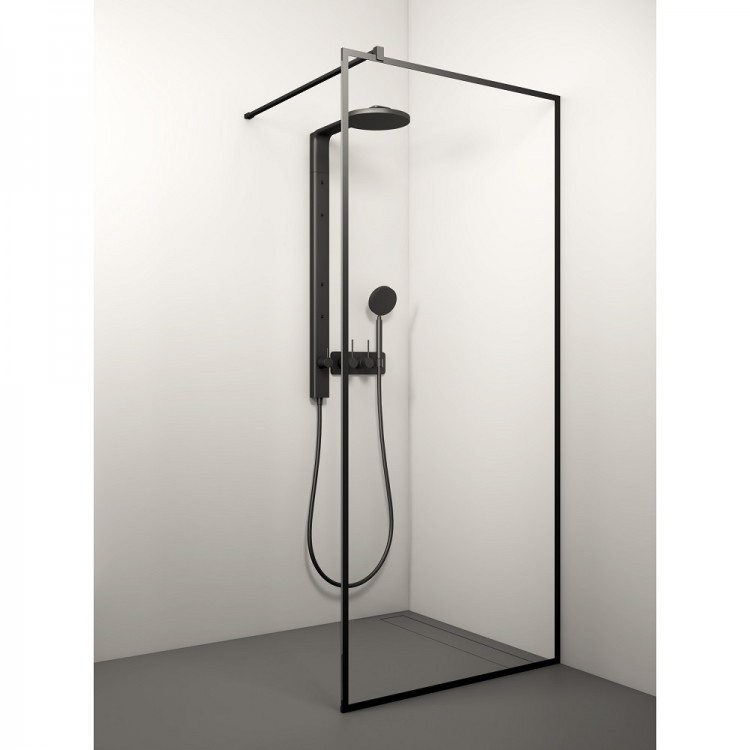 Stikla Serviss Dušas siena KAIRA BLACK Deep1 800mm Stikla Serviss Dušas siena KAIRA BLACK Deep1 800mm