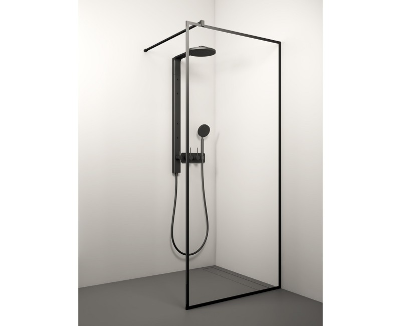 Stikla Serviss Dušas siena KAIRA BLACK Deep1 800mm