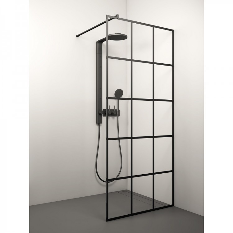 Stikla Serviss Dušas siena KAIRA BLACK Deep3 1200mm Stikla Serviss Dušas siena KAIRA BLACK Deep3 1200mm