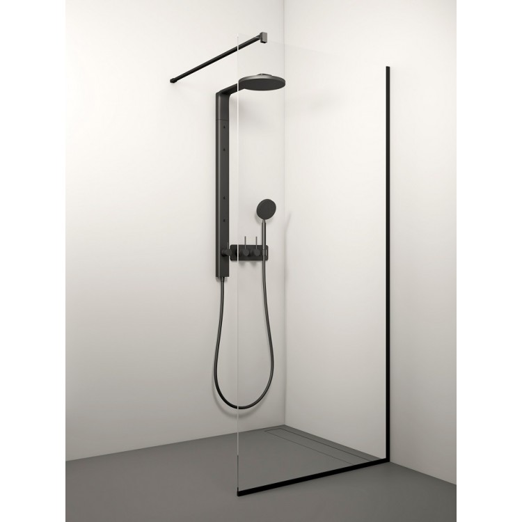 Stikla Serviss Dušas siena KAIRA BLACK 1200mm Stikla Serviss Dušas siena KAIRA BLACK 1200mm