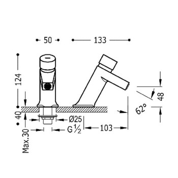TEMPOTRES Простой кран для умывальника с таймером, 01210302