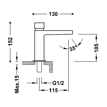 CLASS-TRES Простой кран для умывальника с таймером, 20511201