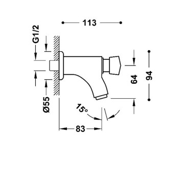 TRES PUBLIC SPACES Кран для умывальника с таймером, 21210001