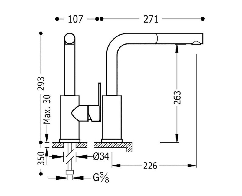 LEX-TRES Смеситель для кухни, хром 181437