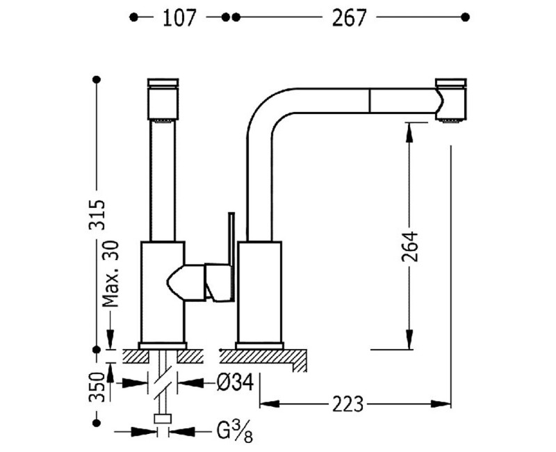 LEX-TRES Virtuves izlietnes jaucējkrāns, hroms 181438