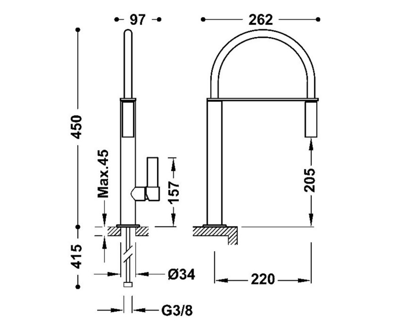 TRES Смеситель для кухни, 20548702BM