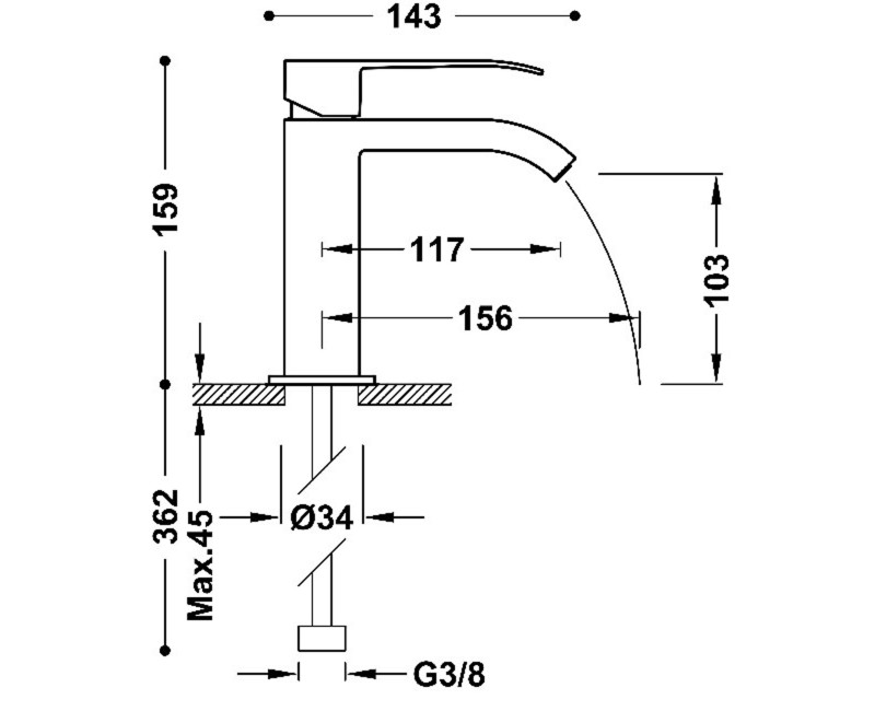 CUADRO-TRES Смеситель для умывальника, 00610101
