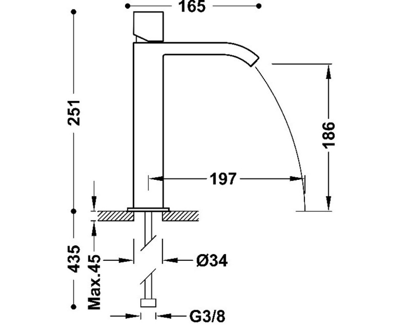 CUADRO-TRES Смеситель для умывальника, 00661002