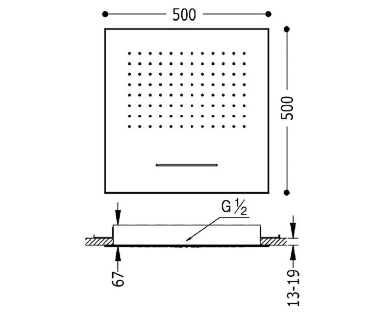 TRES Antilime Верхний душ 50x50см, 2995501BM
