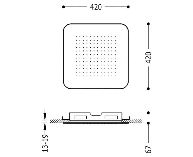 TRES Antilime Верхний душ 42x42см, 29951607OM