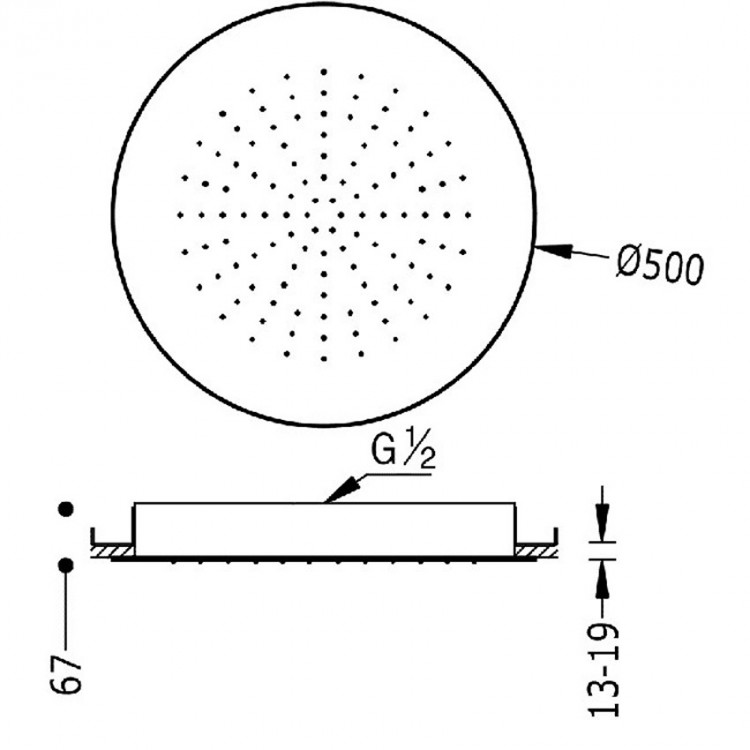 TRES Antilime Dušas galva D50 cm, 134950OM