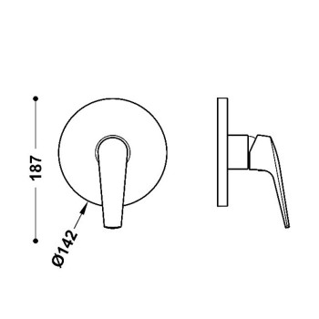 TRES FUJI Декоративная часть смесителя для душа, черный 28127810NM.
