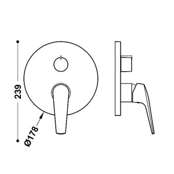 TRES FUJI Декоративная часть смесителя для ванны/душа, хром 28128110