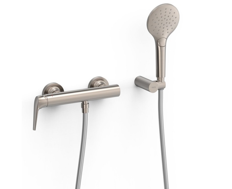 TRES FUJI Смеситель для душа c душевым комплектом, сталь 28116701AC
