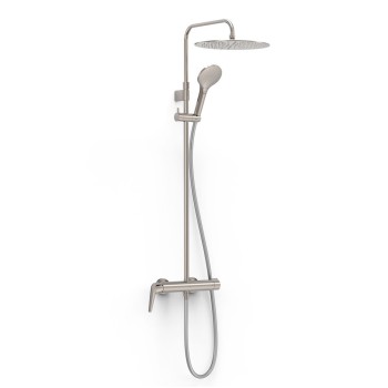 TRES FUJI Душевая система со стационарным душем, сталь 28119701AC