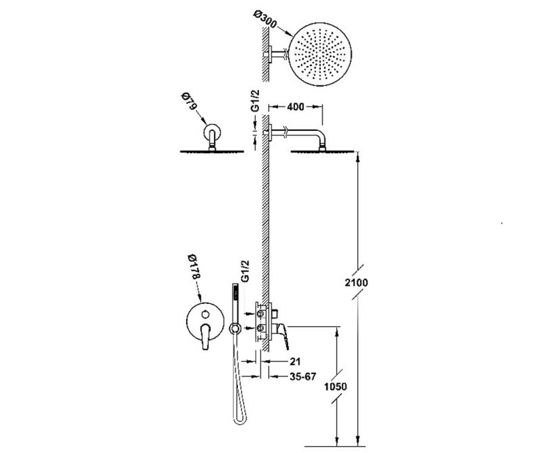 TRES FUJI Встраиваемый смеситель для душа Rapid-Box, 28128004AC