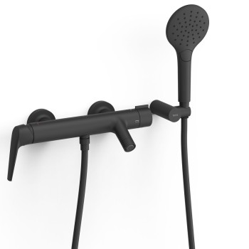 TRES FUJI Vannas/dušas jaucējkrāns ar dušas komplektu, melns 28117001NM