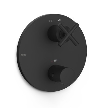 TRES MONT BLANC Декоративная часть термостатического смесителя для ванны/душа, черный 28325001NM