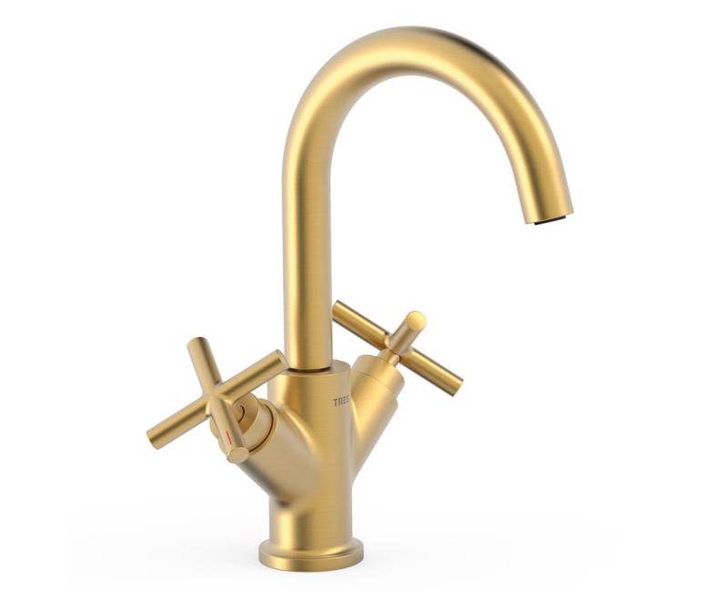 TRES Mont Blanc Izlietnes jaucējkrāns, matēts zelts 28310301OM