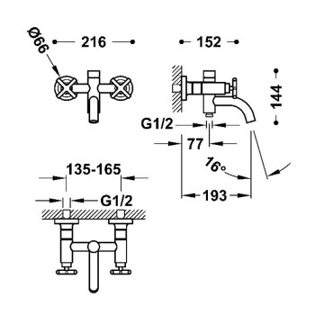 TRES MONT BLANC Vannas/dušas jaucējkrāns ar dušas komplektu, matēts rozā zelts 28317601OPM