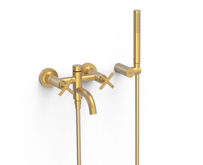 TRES MONT BLANC Смеситель для ванны/душа c душевым комплектом, матовое золото 28317601OM