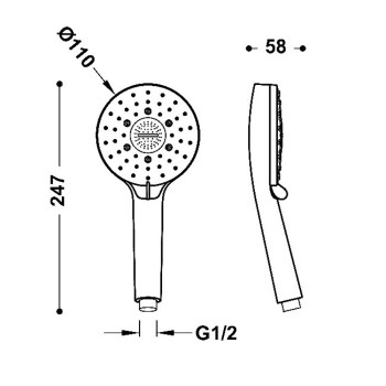 TRES Гидромассажрый ручной душ 5 режимов, 29963115