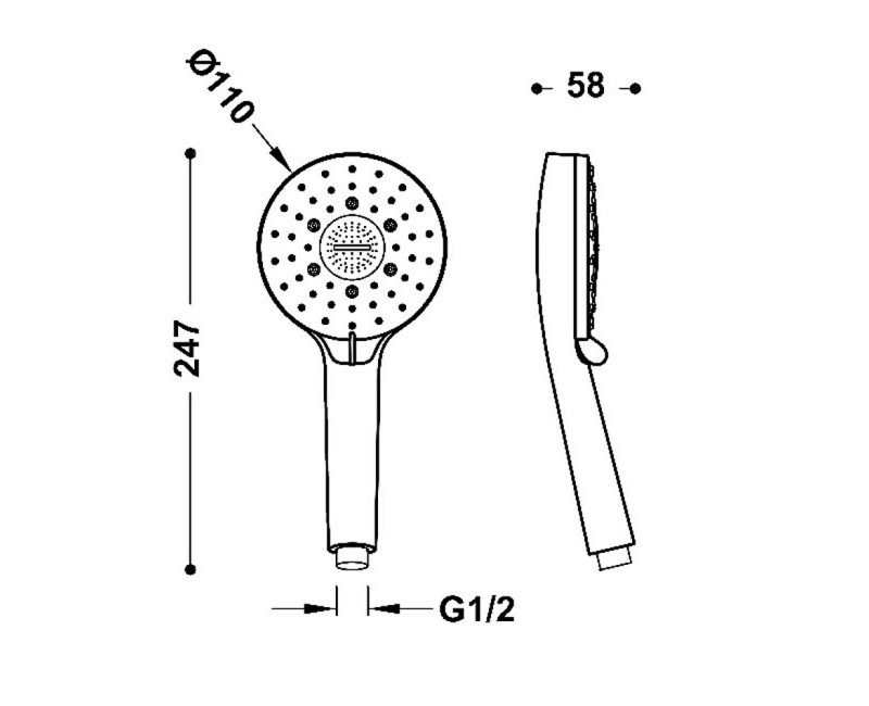 TRES Гидромассажрый ручной душ 5 режимов, 29963115