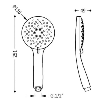 TRES Гидромассажрый ручной душ 5 режимов, 29974901