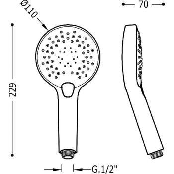 TRES Гидромассажрый ручной душ 3 режима, 29974905