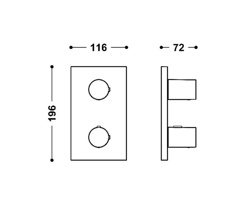 TRES Therm-Box Декоративная часть термостатического смесителя для ванны/душа, 21625001