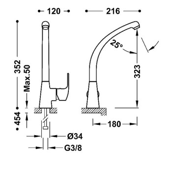 K-TRES Смеситель для кухни, хром 06944701